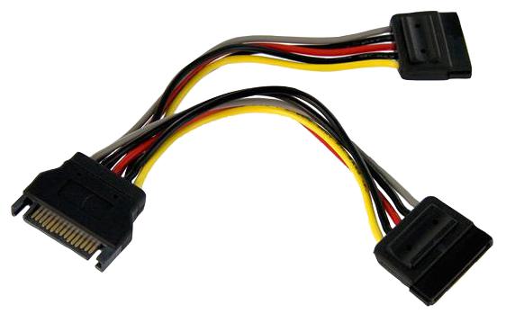 PYO2SATA CABLE,SATA POWER Y SPLITTER, MALE-FEM 6" STARTECH