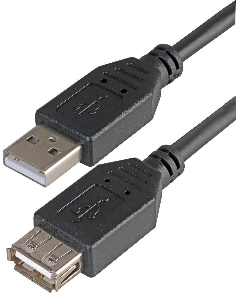 PSG91419 LEAD,USB2.0 A MALE - A FEMALE,BLACK 0.5M PRO SIGNAL