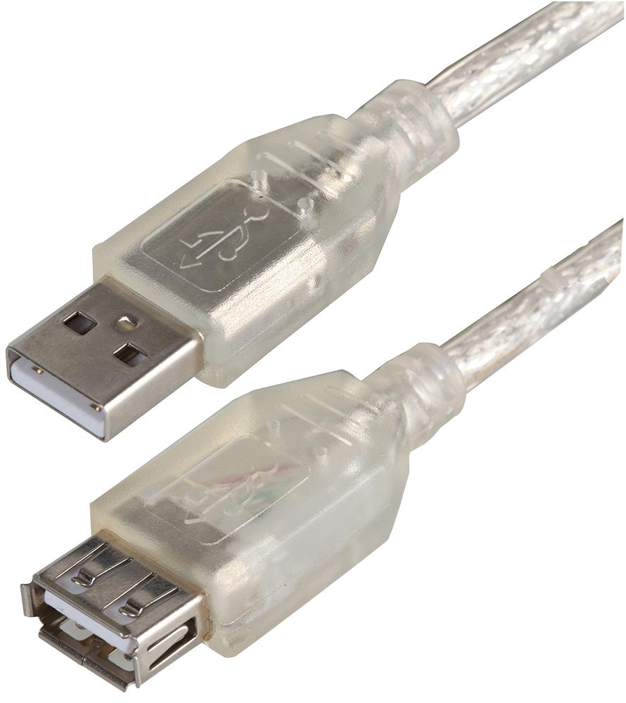 PSG91445 LEAD,USB2.0 A MALE - A FEMALE, CLEAR 3M PRO SIGNAL