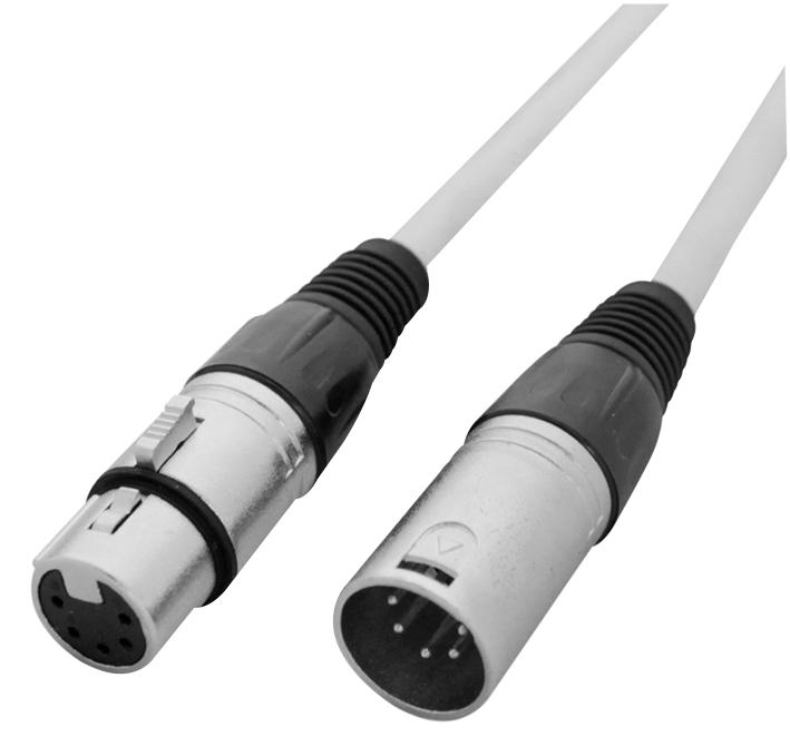 CABL212 DMX CABLE, 5PIN, WHITE OUTER, 5M LEDJ