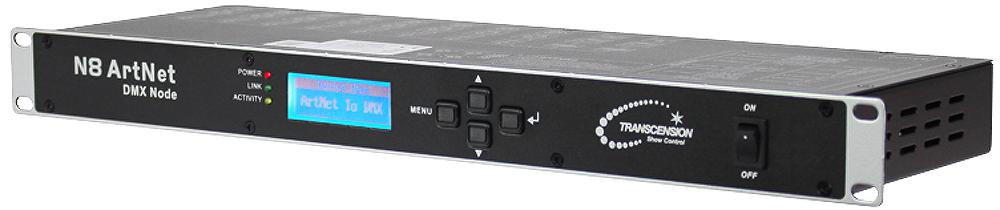N8 DMX/ARTNET PROCESSOR, 8 WAY TRANSCENSION
