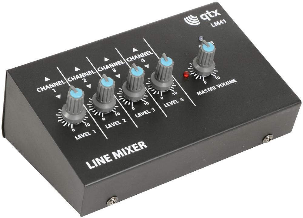 LM41 4 MONO CHANNEL LINE MIXER QTX