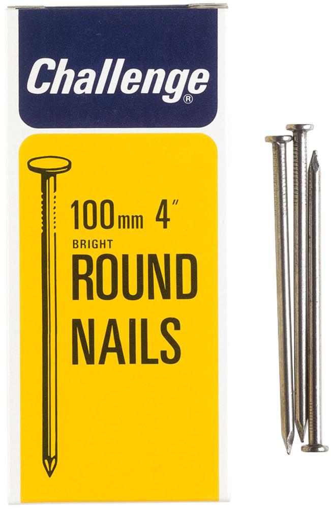 12034 ROUND NAILS BRIGHT, 100MM - 500G CHALLENGE