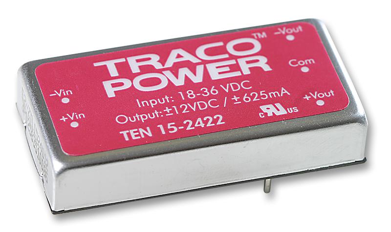 TEN 15-2422. CONVERTER, DC/DC, 15W, +/-12V TRACO POWER