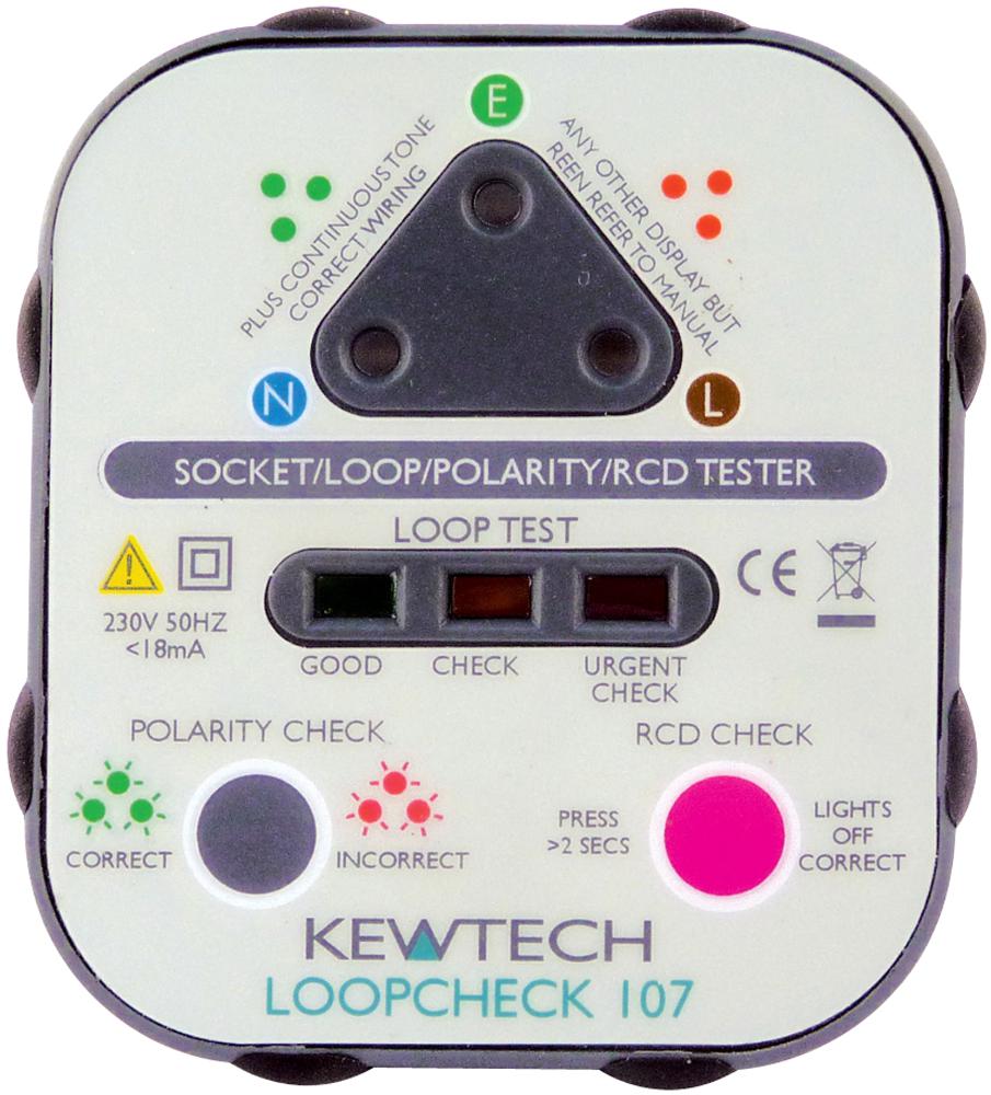 LOOPCHECK107 SOCKET TESTER, 13A UK KEWTECH