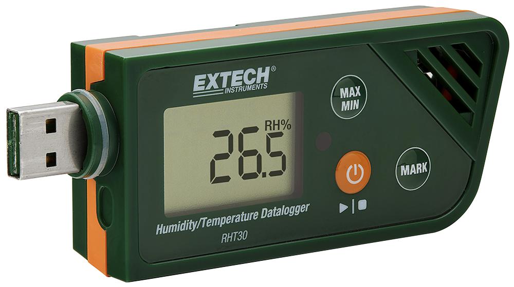 RHT30 USB RH/TEMP DATALOGGER, 99.9%RH, 48000 EXTECH INSTRUMENTS