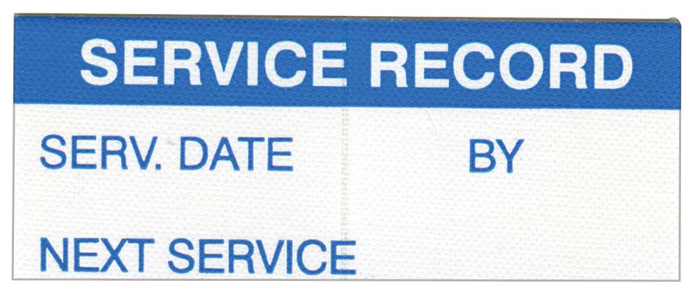 7827345 LABEL, SERVICE RECORD, PK350 MULTICOMP PRO