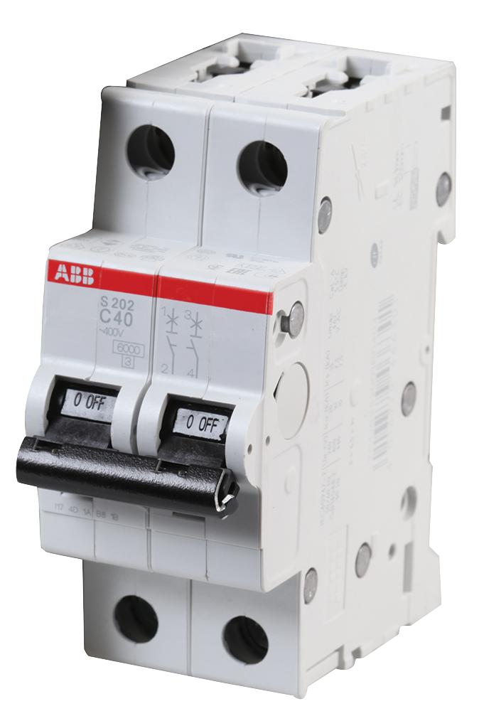 S202-C40 CIRCUIT BREAKER, THERMAL MAG, 2 POLE ABB