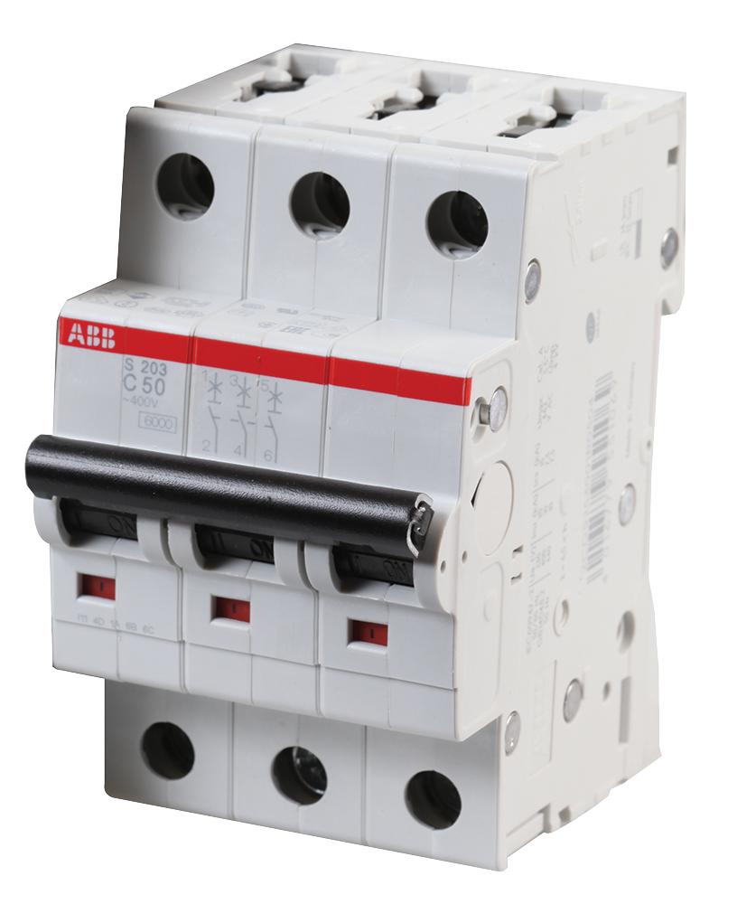 S203-C50 CIRCUIT BREAKER, THERMAL MAG, 3 POLE ABB