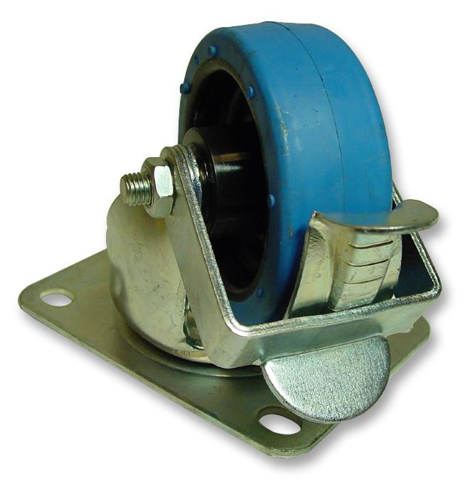 30100RNBR SWIVEL BRAKED RUBBER CASTOR 100MM KEYSTONE