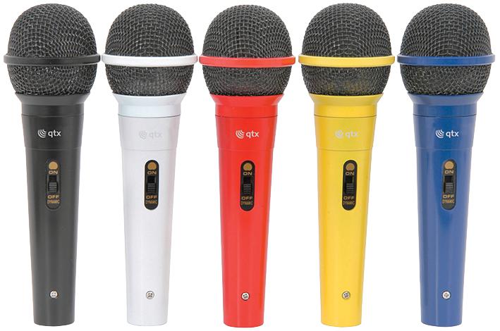 DM5X SET OF 5 COLOUR MICROPHONES QTX SOUND