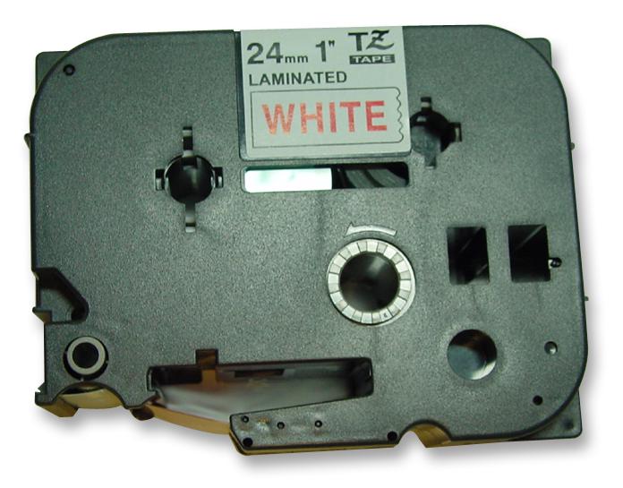 TZE252 24MM RED ON WHITE TAPE BROTHER