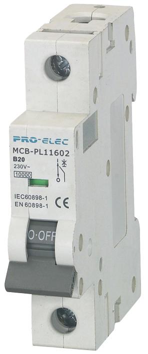 AUB7 1P  B20A THERMAL MAG CKT BREAKER, 1P, 20A, 230VAC PRO ELEC