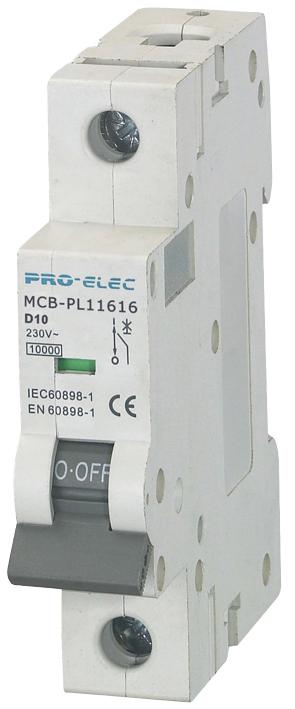 AUB7 1P D10A THERMAL MAG CKT BREAKER, 1P, 10A, 230VAC PRO ELEC