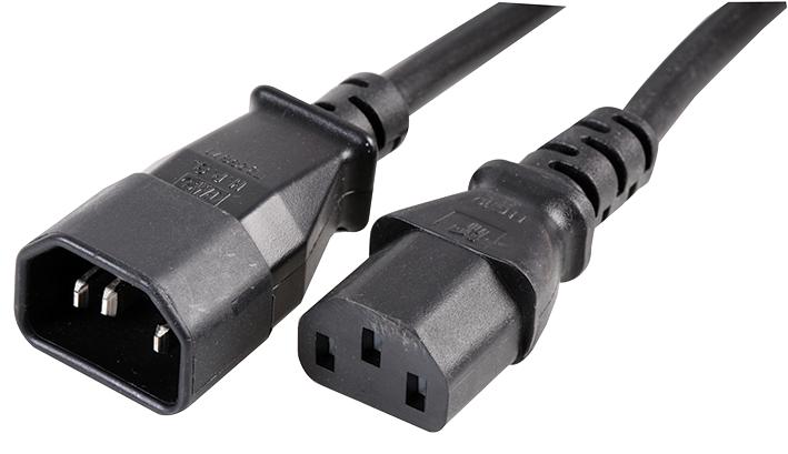 PE01088 2M POWER CORD, IEC C14-C13, 2M, BLK PRO POWER