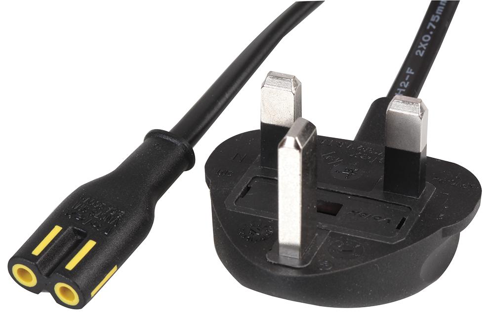 152610 POWER CORD, UK PLUG TO C7 CONNECTOR, 1M VOLEX