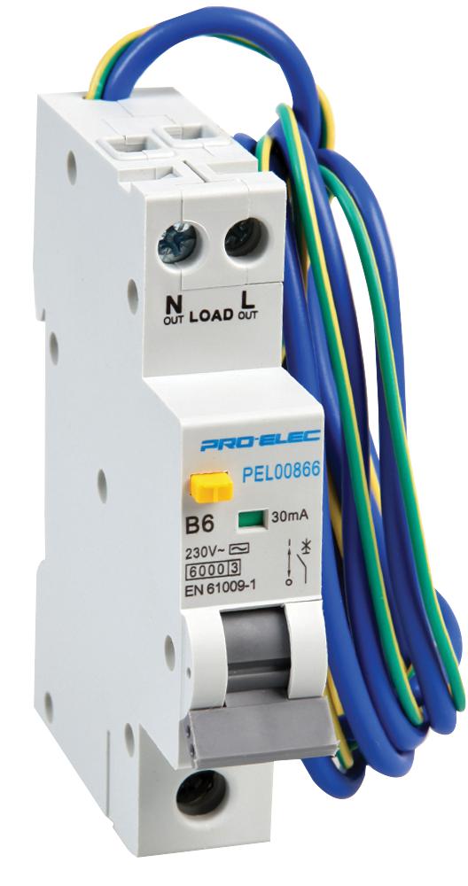 PEL00869 RCBO, 1P, 20A, 230VAC PRO ELEC