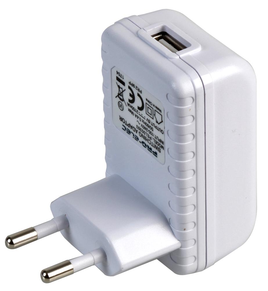 PEL00393 ADAPTOR, AC-DC, 5V, 2.1A PRO ELEC