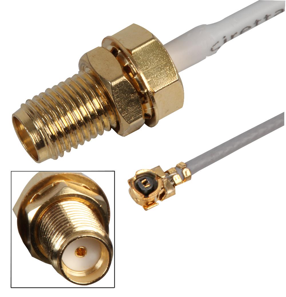 ASMG020X113S17 200MM 1.13 CABLE, UFL TO SMA F BULKHEAD SIRETTA