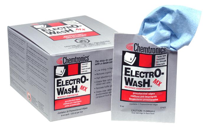 CP421 FIBRE OPTIC WIPE, 254 X 203MM, PK25 CHEMTRONICS