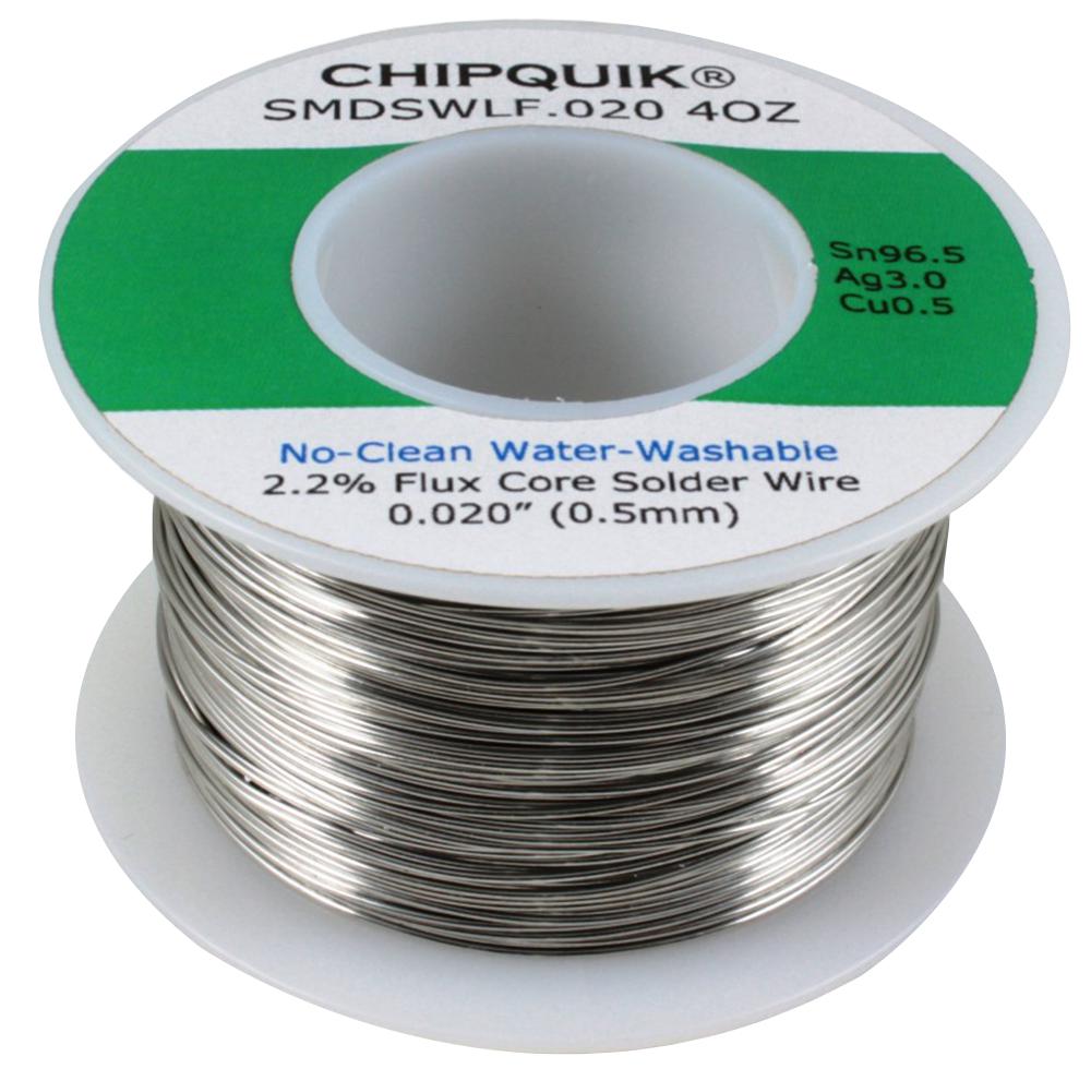 SMDSWLF.020 4OZ SOLDER WIRE, NO CLEAN, 220 DEG C, 0.5MM CHIP QUIK
