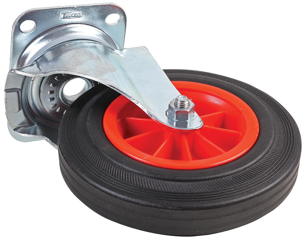 3470PVR160P63RED SWIVEL CASTOR 160MM KEYSTONE
