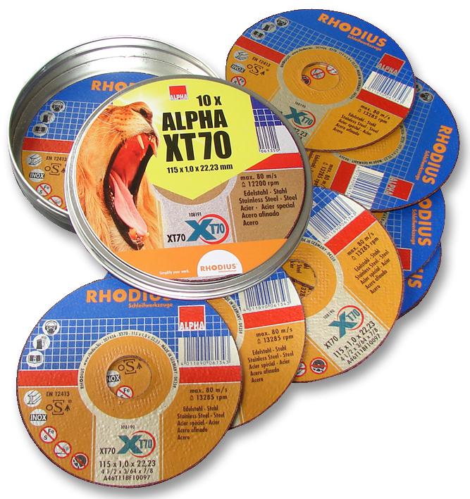 207808 CUTTING DISC, METAL , TIN (PK10) RHODIUS