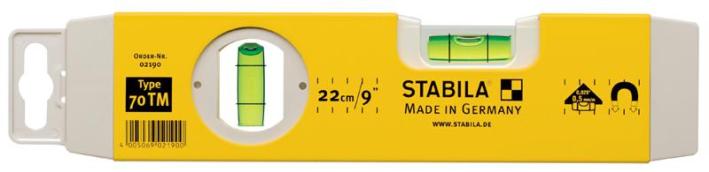 70TM-25 SPIRIT LEVEL, TORPEDO, 70T, MAGNETIC STABILA