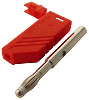 934100101 - Banana Test Connector, 4mm, Plug, Cable Mount, 24 A, 60 V, Nickel Plated Contacts, Red - HIRSCHMANN TEST AND MEASUREMENT