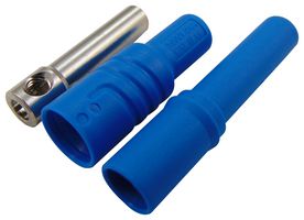 934096102 - Banana Test Connector, 4mm, Receptacle, Cable Mount, 24 A, 1 kV, Nickel Plated Contacts, Blue - HIRSCHMANN TEST AND MEASUREMENT