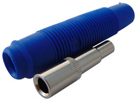 931804102. - Banana Test Connector, 4mm, Jack, Cable Mount, 16 A, 60 VDC, Nickel Plated Contacts, Blue - HIRSCHMANN TEST AND MEASUREMENT