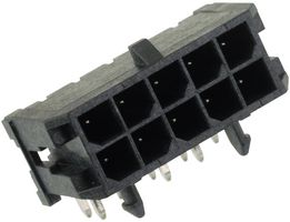 43045-1000.. - Pin Header, Power, 3 mm, 2 Rows, 10 Contacts, Through Hole Right Angle, Micro-Fit 3.0 43045 - MOLEX