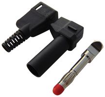 22.1042  + 22.2370-21 - Banana Test Connector, 4mm, Plug, Cable Mount, 32 A, 500 V, Nickel Plated Contacts, Black - STAUBLI