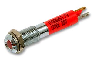 19000353 - LED Panel Mount Indicator, Satin Chrome Bezel, Red, 24 VDC, 6 mm, 15 mA, 8 mcd, IP40 - CML INNOVATIVE TECHNOLOGIES