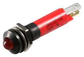19041353 - LED Panel Mount Indicator, Black Chrome Bezel, Red, 24 VDC, 8 mm, 20 mA, 80 mcd, IP67 - CML INNOVATIVE TECHNOLOGIES