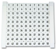 DEK6-046866 6FW - Terminal Block Marker, Marker Card, Terminal Blocks, 1 - 50, 6 mm, Defafix - WEIDMULLER