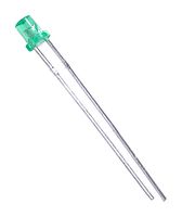 L-493GT - LED, Cylindrical, Green, Through Hole, T-1 3/4 (5mm), 20 mA, 2 V, 565 nm - KINGBRIGHT