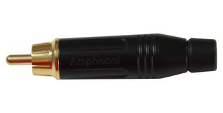 ACPR-BLK - RCA (Phono) Audio / Video Connector, 2 Contacts, Plug, Gold Plated Contacts, Zinc Alloy Body - AMPHENOL SINE/TUCHEL