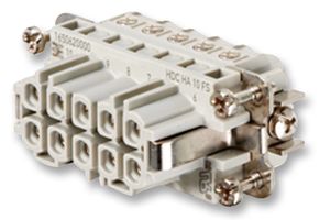 1650620000 - Heavy Duty Connector, Insert, HA Series, Cable Mount, Receptacle, 10 Contacts, Socket, 2 Rows - WEIDMULLER