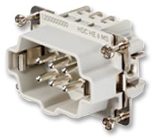 1200000000 - Heavy Duty Connector, Insert, HE Series, Cable Mount, Plug, 6 Contacts, Pin, 2 Rows - WEIDMULLER