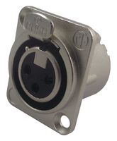 NC3FD-LX - XLR Connector, 3 Contacts, Socket, Panel Mount, Silver Plated Contacts, Metal Body, DLX - NEUTRIK