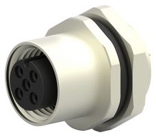 T4133012051-000 - Sensor Connector, M12, Female, 5 Positions, Solder Socket, Straight Panel Mount - TE CONNECTIVITY