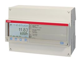 A44 213-100 - Energy Meter, Modular, DIN Rail, Three Phase, 6 A, 57.7 to 500 Vac, Class B, Pulse Output, Modbus - ABB
