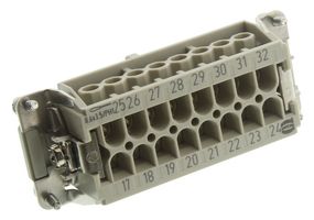 09330162711 - Heavy Duty Connector, Han E, Insert, 32 Contacts, 32B, Receptacle, Screw Socket - HARTING
