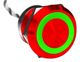 MC25MCRGR - Vandal Resistant Switch, MC, 25.2 mm, SPST-NC, On-(Off), Flush, Red - BULGIN LIMITED