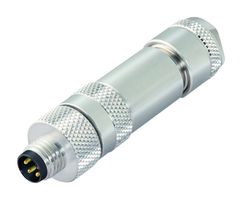 99-3363-100-04 - Sensor Connector, 768 Series, M8, Male, 4 Positions, Screw Pin, Straight Cable Mount - BINDER