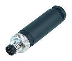 99-3383-100-04 - Sensor Connector, 768 Series, M8, Male, 4 Positions, Screw Pin, Straight Cable Mount - BINDER