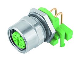 99-3732-202-04 - Sensor Connector, 825/876 Series, M12, Male, 4 Positions, PCB Pin, Right Angle PCB Mount - BINDER