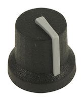 MC170844BR - Knob, D Shaft, 6 mm, Rubber, Round with Indicator Line, 16.2 mm, MC170DR Range - MULTICOMP PRO