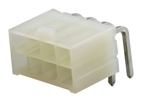 35318-0820 - Pin Header, Power, 4.2 mm, 2 Rows, 8 Contacts, Through Hole Right Angle, Mini-Fit Jr. 35318 - MOLEX